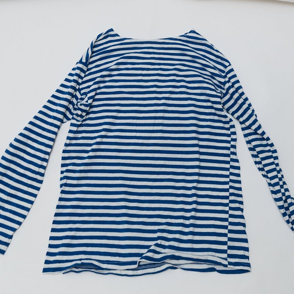Classic Breton Shirt / Telnyashka Navy Blue & White Striped Long Sleeve Tee